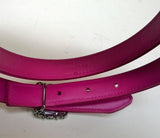 Manolo Blahnik Hangisi Mini Fuchsia Satin Rhinestone Buckle Belt 20mm Dark Pink