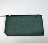 Saint Laurent Fragments Card Case Grain de Poudre Zipped Wallet Green Vert
