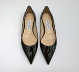 Jimmy Choo Love Black Patent Pointy Flats Shoes
