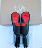 Christian Louboutin Loubirain Black Rubber Rain Ankle Boots