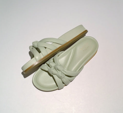 Aquazzura x Dr. Barbara Sturm Padded Leather Sandals in Green Slides