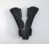 Ferragamo Viva Knit Black Bow Flats Shoes C Width