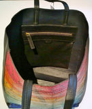 Celine Rainbow Watersnake Sale Shopper Discount Tote Bag Black Leather