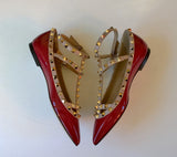 Valentino Garavani Dark Red Patent Flats sale pumps burgundy rubino shoes