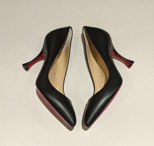 Christian Louboutin O Pigalle Black Leather 85 Heels