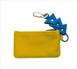 Loewe Yellow Amarillo Leather Card Case with Blue Triangles