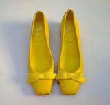 Christian Louboutin Mamaflirt 30 Ballerina Block Heel Pumps in Yellow Leather