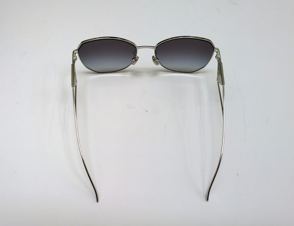 Prada Oversized Geometric Sunglasses in Silver with Triangle Logo Sides