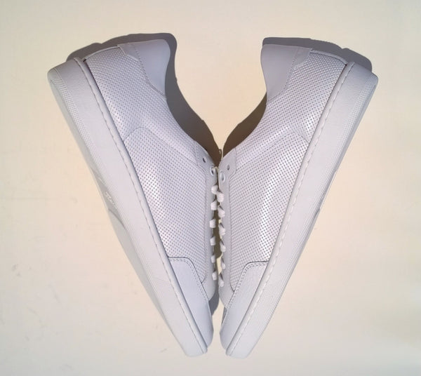 Saint Laurent SL/10 Court Classic White Leather Perforated Sneakers New in Box
