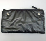 Prada Padded Black Soft Leather Partitioned Clutch Pouch