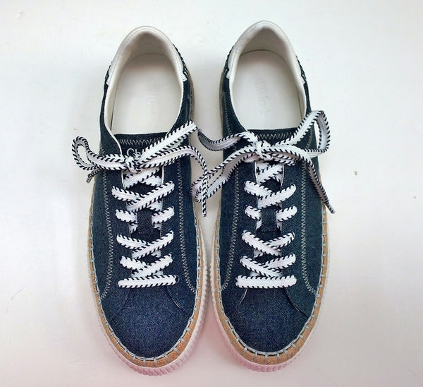 Chloé Telma Sneakers in Dark Denim Espadrille Trainers