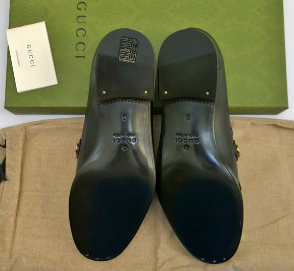 Gucci Aldo Black Leather Loafers Shoes New in Box Flats