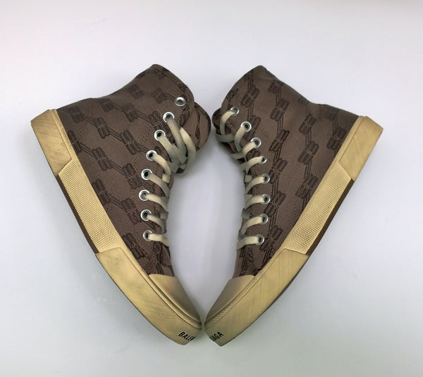 Balenciaga Paris BB Monogram Canvas High Top Sneakers