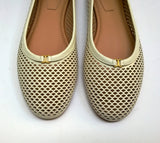 Chloé Marcie Cream Eggshell Perforated Leather Flats