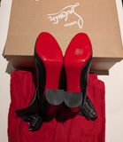 Christian Louboutin Contrevent 100 Black Stretch Nappa Leather Ankle Boots Heels Platform