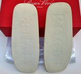 Roger Vivier Slide Mule 35mm Buckle Sandal Flats Dip Cream Patent Leather