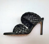 Bottega Veneta Curve Black Woven Leather Sandals Mules