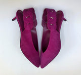 Hermes Gabriela 40 Purple Suede Slingback Heels New In Box