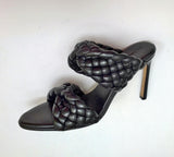 Bottega Veneta Curve Black Woven Leather Sandals Mules