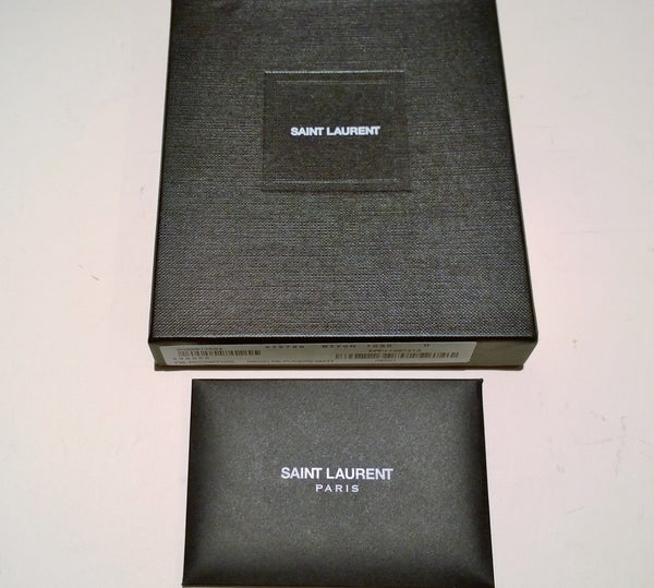 Saint Laurent Black Textured Wallet Grain de Poudre Matt Noir