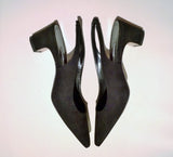Manolo Blahnik Paledaba Black Suede Slingback Heels New Shoes