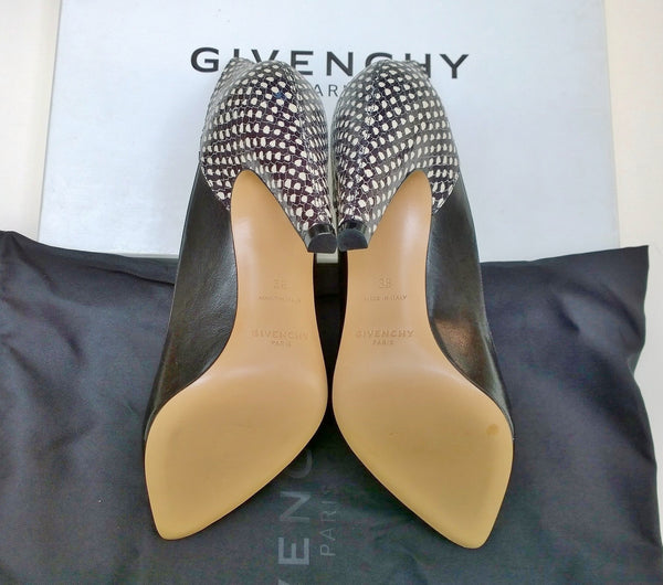 Givenchy Black Leather Printed Elaphe Heels