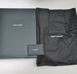 Saint Laurent Square Quilted Small Tote with Gold Tone Chain Bag New with Box