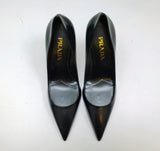 Prada Black Leather Pointy Heels New in Box