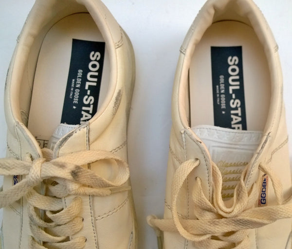 Golden Goose Soul Star Beige Cream Leather Sneakers