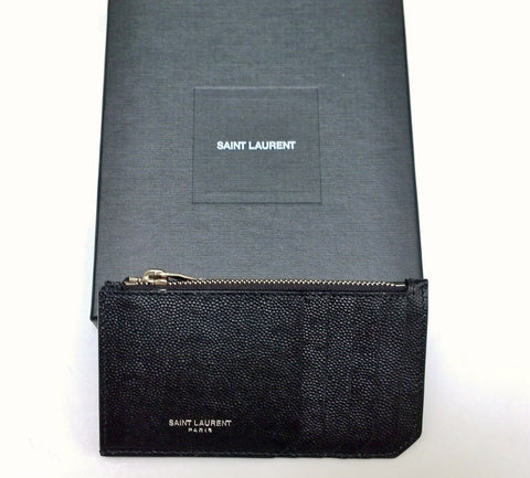 Saint Laurent Fragments Card Wallet YSL Black Leather Logo Case