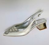 Sophia Webster Butterfly Low Pump White Leather Slingback Block Heels New in Box Wifey for Lifey