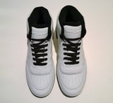 Saint Laurent SL/80 Mid-Top White Leather Sneakers with Black Detail