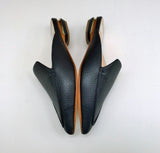 Nicholas Kirkwood Beya Black Leather Slipper Slides Flat Shoes