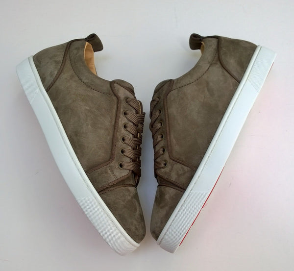 Christian Louboutin Louis Junior Orlato Brown Suede Sneakers Flex