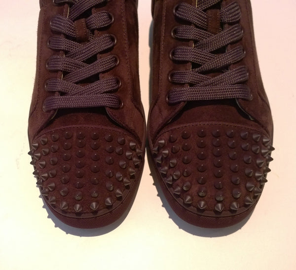 Christian Louboutin Louis Junior Spikes Orlato Majestueux Plum Suede