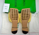 Bottega Veneta BV Lido Leather Slide Sandals in Lemonade Pale Yellow