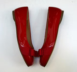 Ferragamo Varina Shoes in Red Patent Leather Flats Buckle Bow