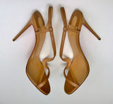 Christian Louboutin Rosalie 100 Warm Beige Nude Leather Sandals Slingback Heels