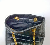 Saint Laurent Square Quilted Small Tote with Gold Tone Chain Bag New with Box