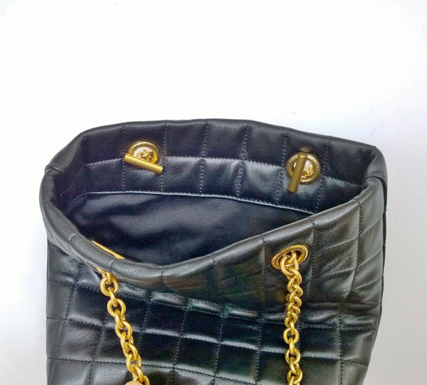 Saint Laurent Square Quilted Small Tote with Gold Tone Chain Bag New with Box