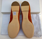 Chloé Lauren Western Flats with Gold Studs in Warm Brown Ochre Delight Suede Shoes