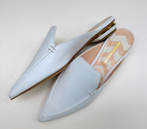 Nicholas Kirkwood Beya Slides in White Leather Flats Shoes