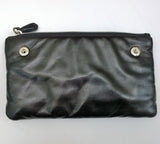 Prada Padded Black Soft Leather Partitioned Clutch Pouch