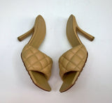 Bottega Veneta Padded Quilted Slides Beige Leather Sandals