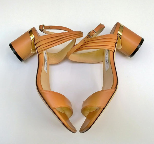 Jimmy Choo Jago 60 Ankle Strap Sandals in Caramel Brown Zsa