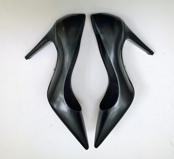 Prada Black Leather Pointy Heels New in Box