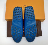 Tod's Gommino Blue Leather Driving Shoes Loafers Double T Flats