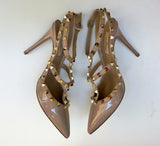 Valentino Garavani Rockstud 100 Poudre Nude Patent Heels