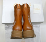 Chloé Noua Caramel Leather Ankle Boots