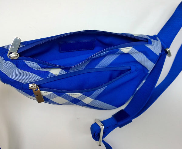 Burberry Shield Blue Check Belt Bag Small